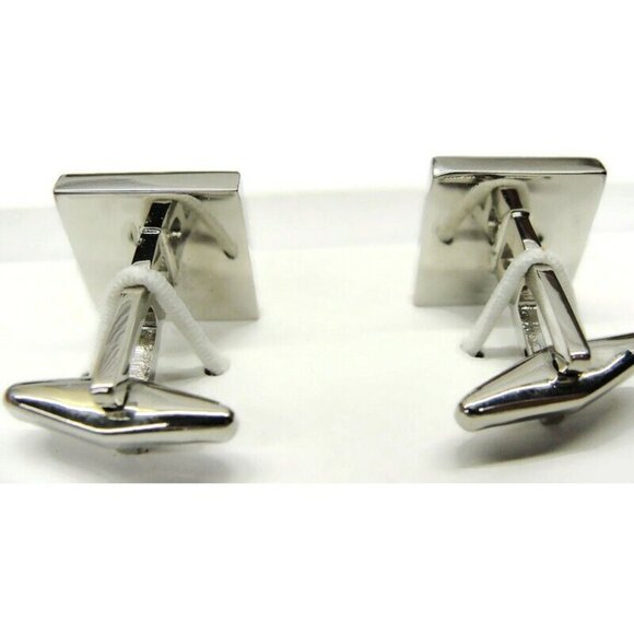 Michael Strahan Collection Cufflinks Tie Bar Set Silver Tone Classy Design IOB - Picture 8 of 9